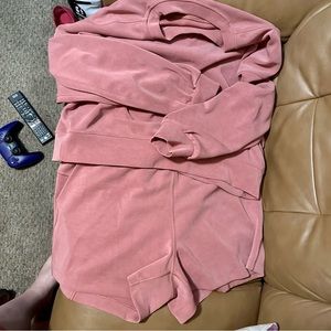 Bundled: Lululemon size 14 Briar Rose Softstream Shorts & oversized sweater top